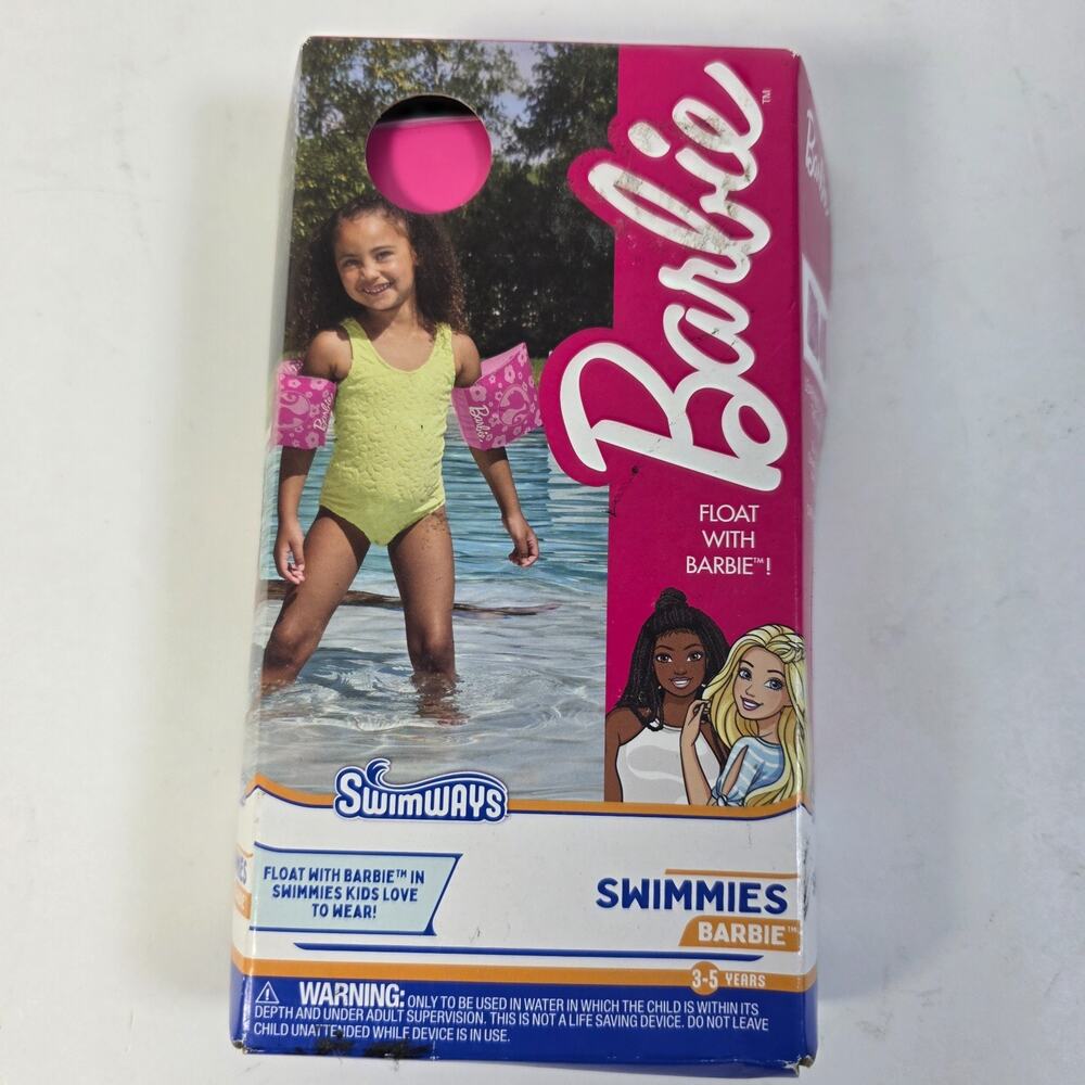 Arm Floaties SwimWays Mattel Float With Barbie Swimmies Pink Kids Ages 3-5 New